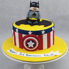 Superheroes - Batman and Captain America Shield Cake (D,V)